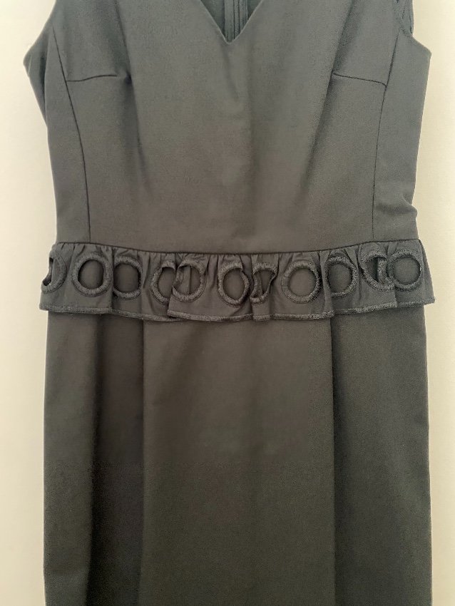 Boutique Moschino Black Sleeveless Broderie Waist Detail Dress Size S