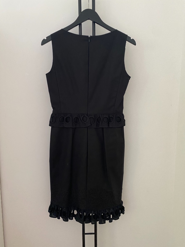 Boutique Moschino Black Sleeveless Broderie Waist Detail Dress Size S