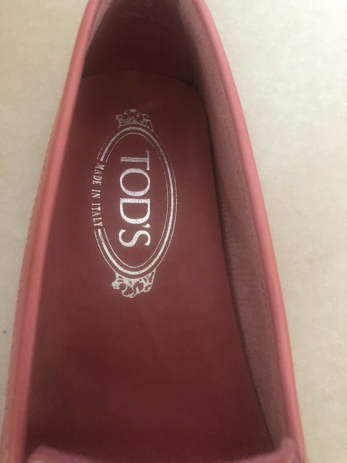 Tods Antique Rose Gommini Penny Loafers Size 355 Pink leather