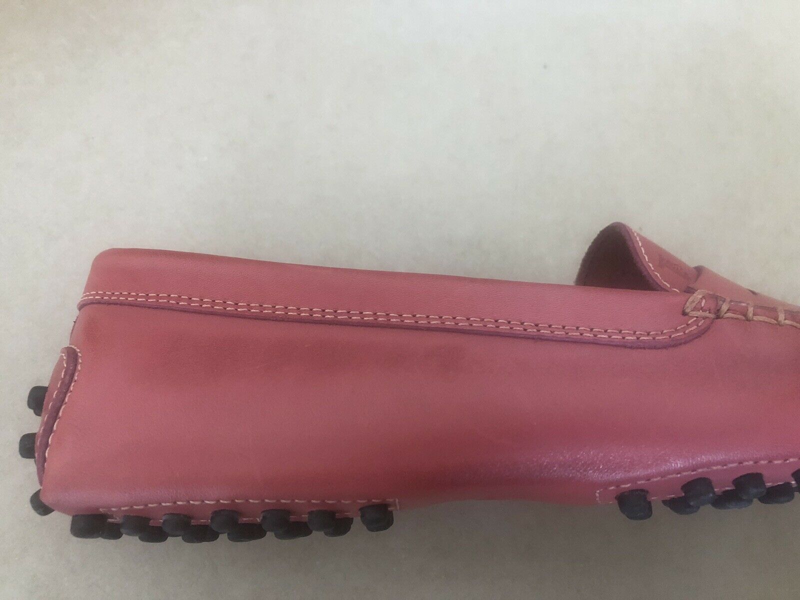 Tods Antique Rose Gommini Penny Loafers Size 355 Pink leather