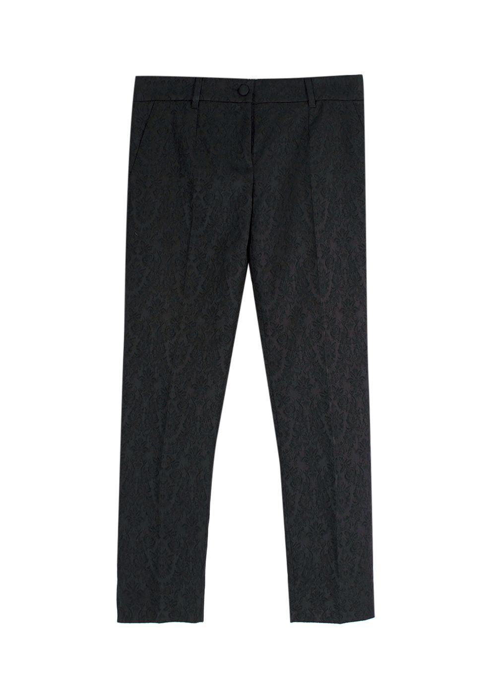 Preowned Dolce  Gabbana Black Jacquard Trousers Size XS polyester