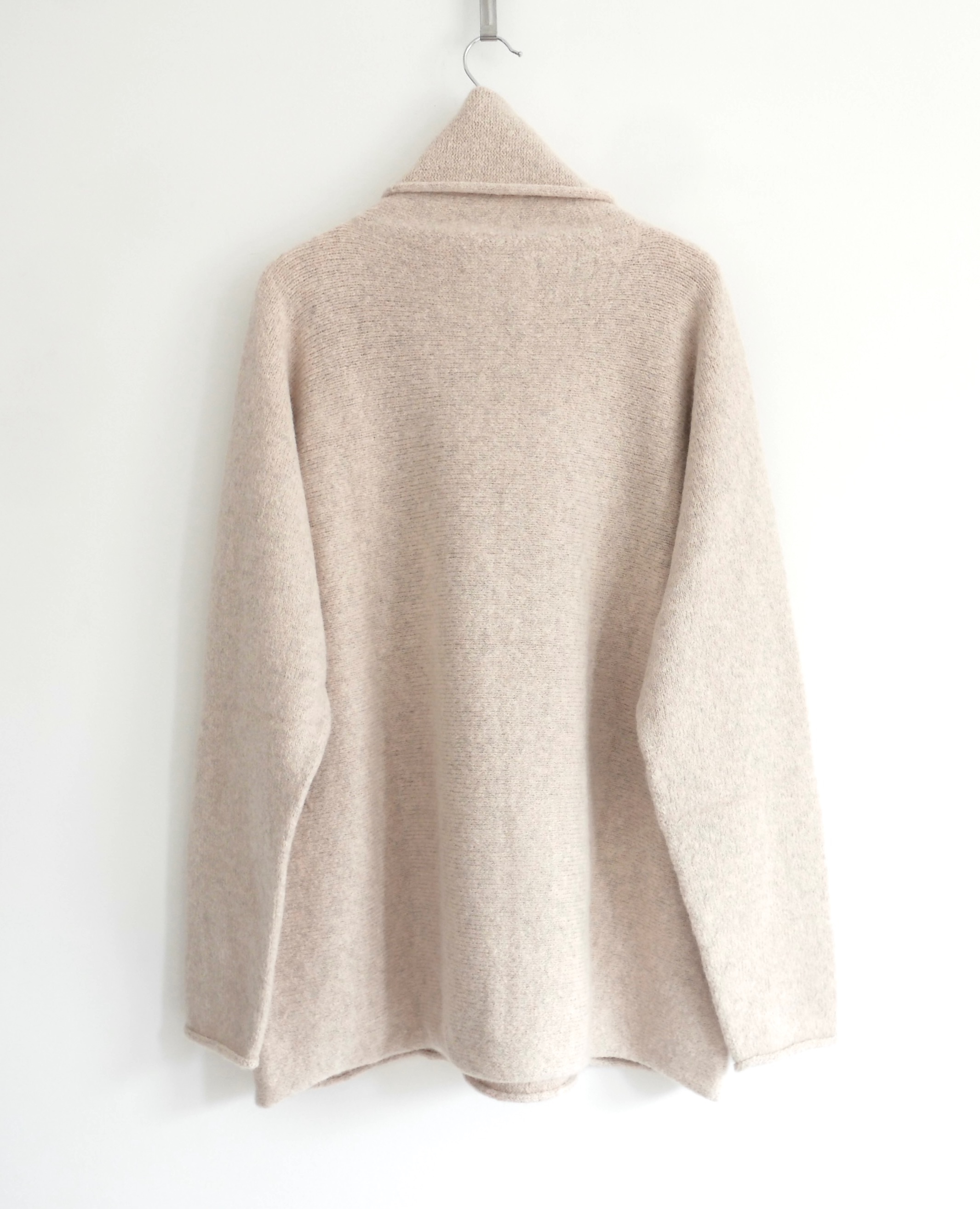 Lauren Manoogian Horizontal Alpaca Turtleneck Sweater Size L Beige