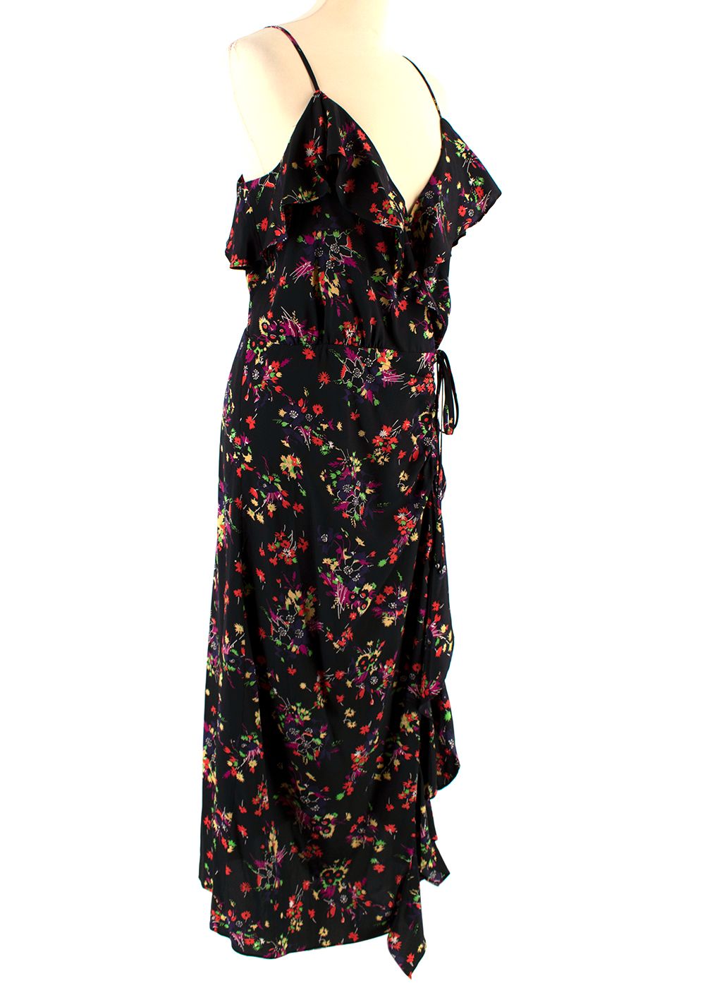 Veronica Beard Monica Floral Print Dress Size M Black and Floral silk