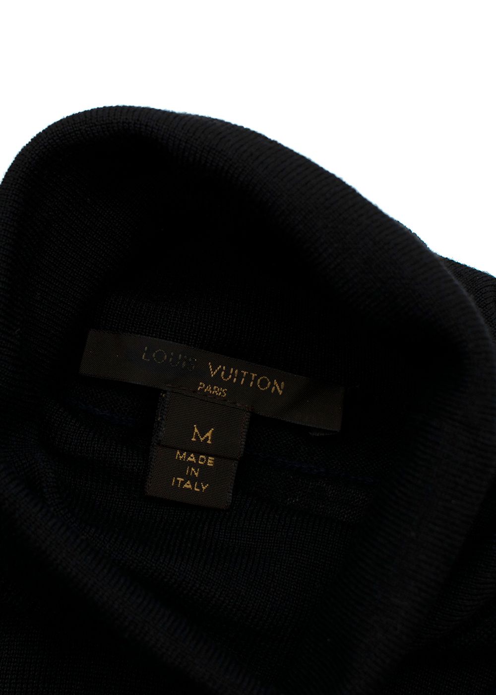 Preowned Louis Vuitton Black  Navy Layered Jumper Size M Navy and blue wool