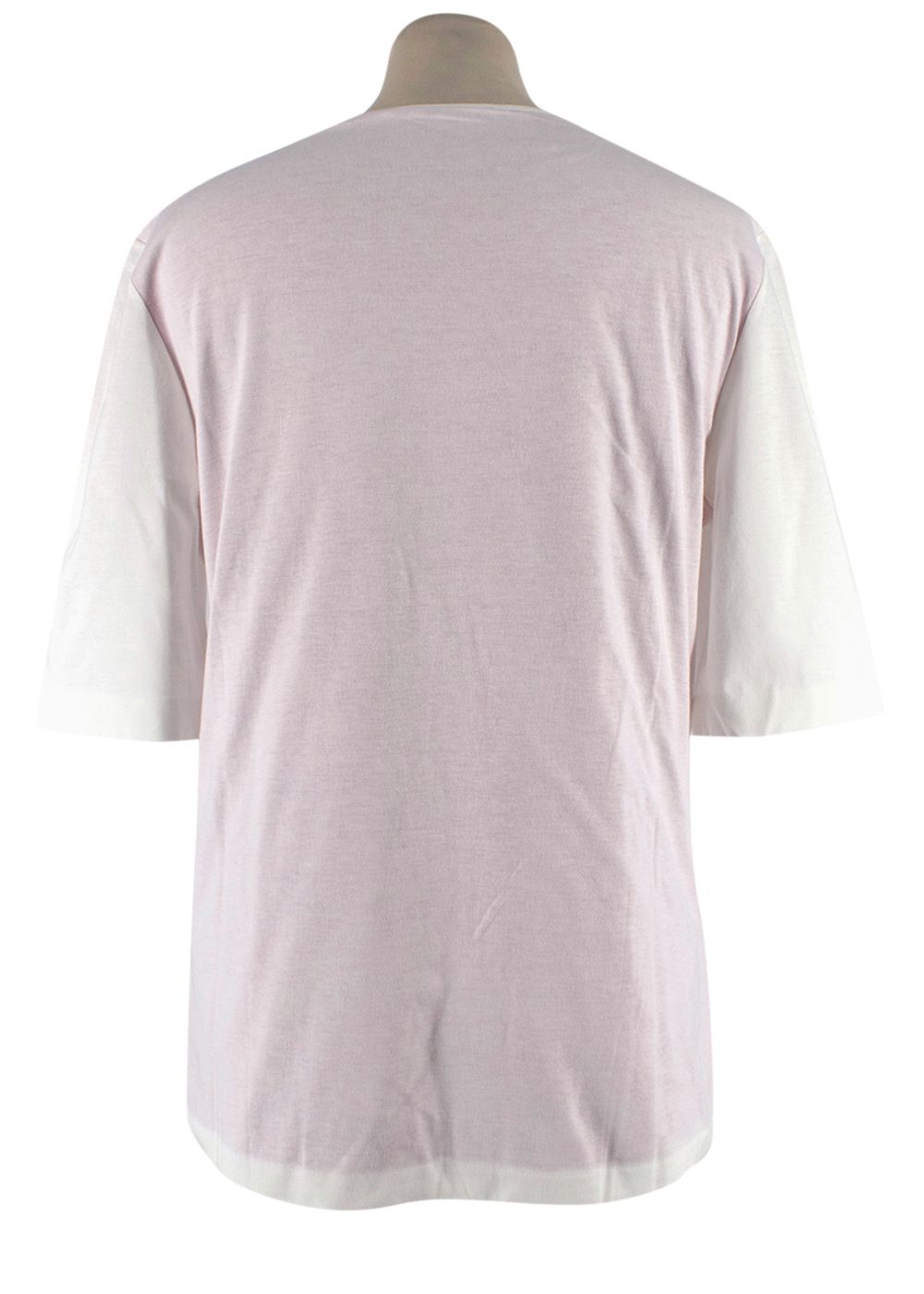 Jil Sander White T-Shirt with Pink Underlay Size L white pink cotton