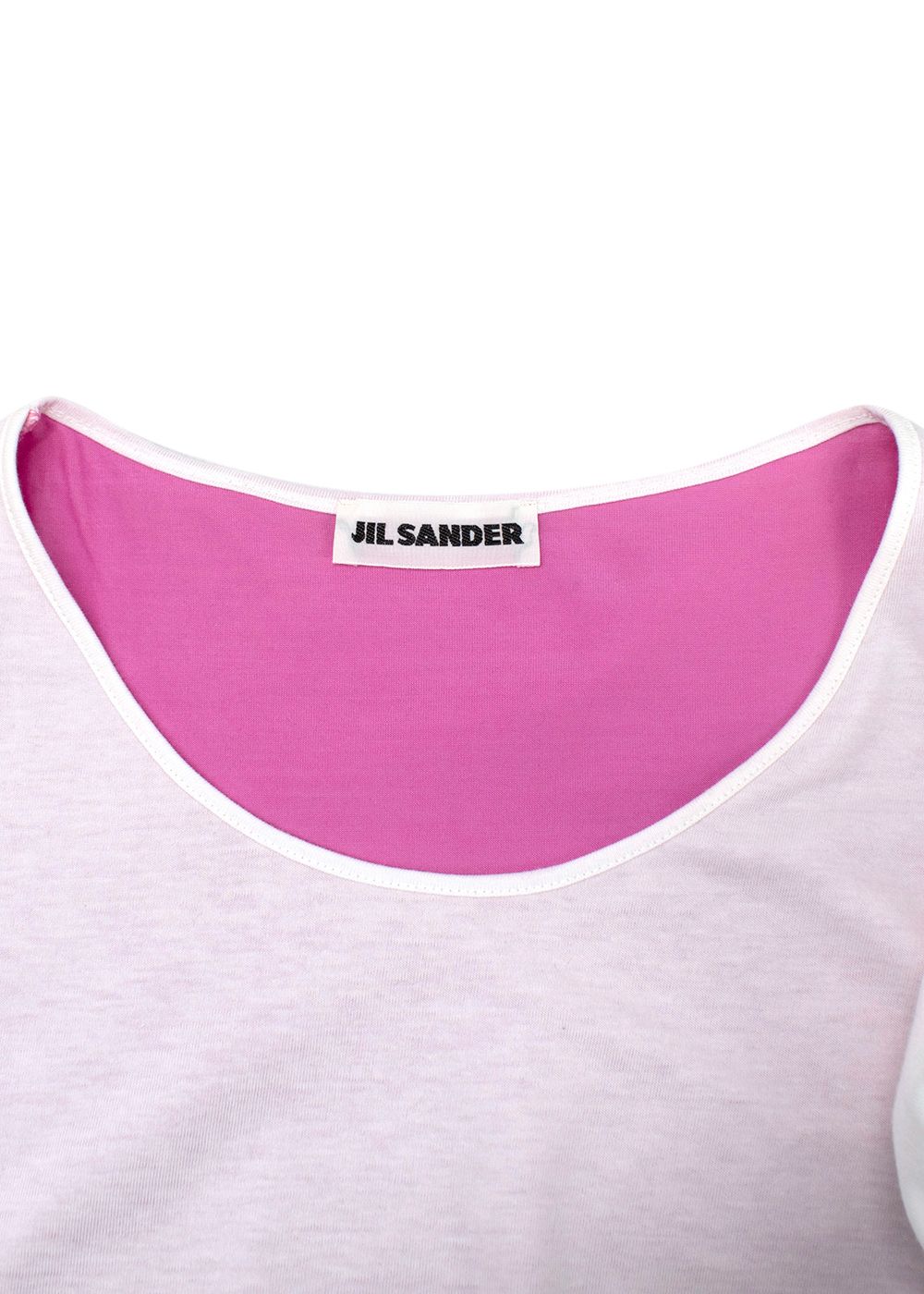 Jil Sander White T-Shirt with Pink Underlay Size L white pink cotton