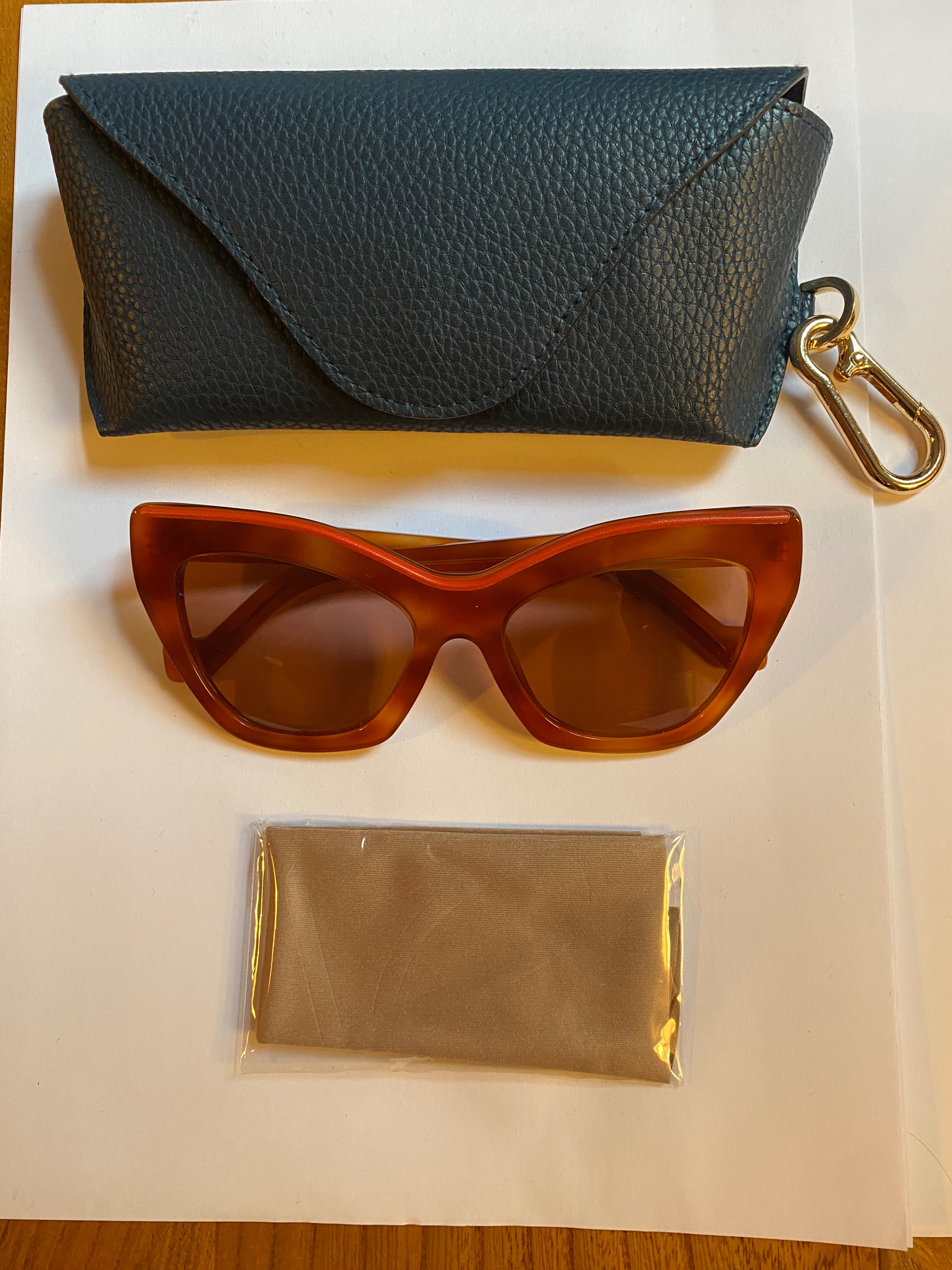 Preowned Loewe Amber Cat Eye Sunglasses Tortoiseshell pink polished