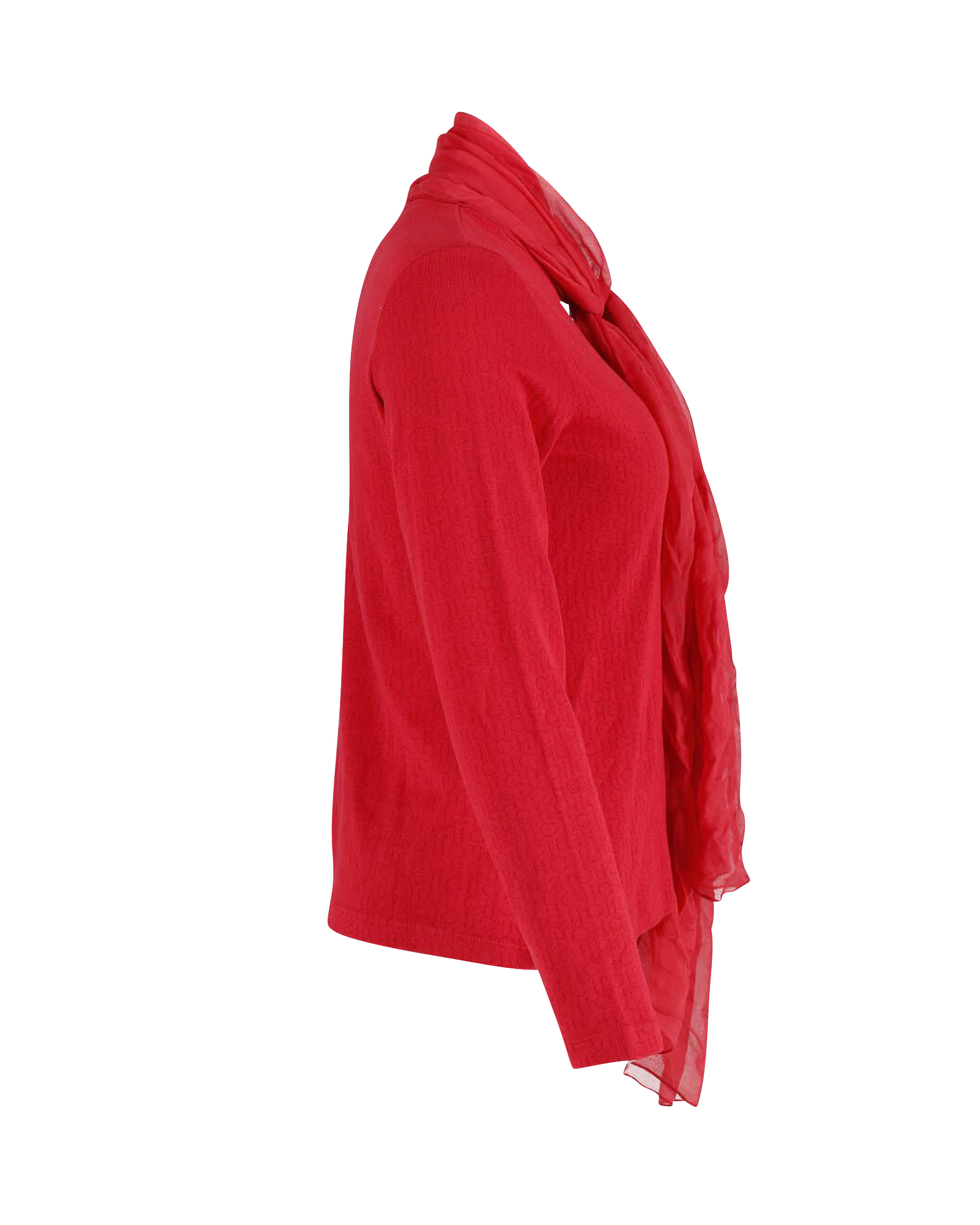 Preowned Carolina Herrera Red Scarf Detail Sweater Size L cotton