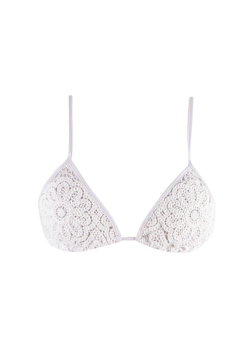 Borgo De Nor x Talia Collins White Crochet Divona Tie Bikini Size S recycled polyamide/elastane