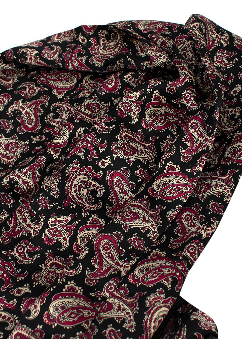 Bespoke Black and Red Paisley Pattern Silk Scarf black red