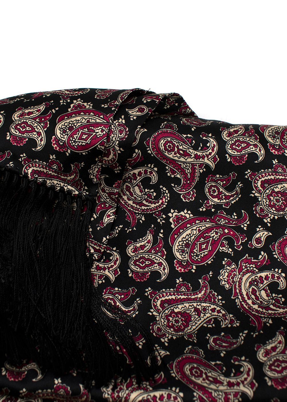 Bespoke Black and Red Paisley Pattern Silk Scarf black red