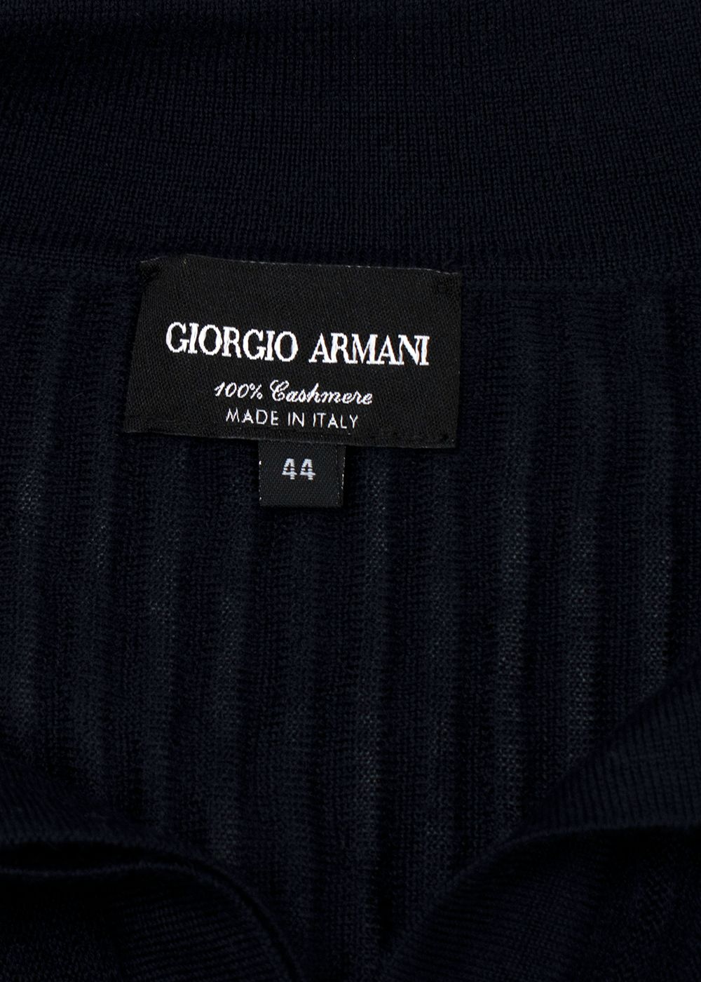 Giorgio Armani Navy Long Sleeve Polo Shirt Size M cashmere