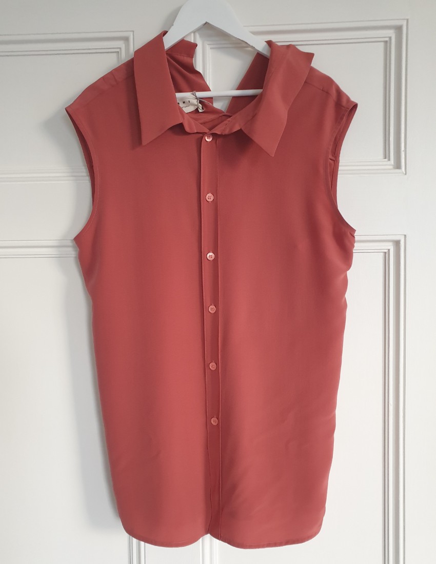 Marni brick red sleeveless silk top Size M