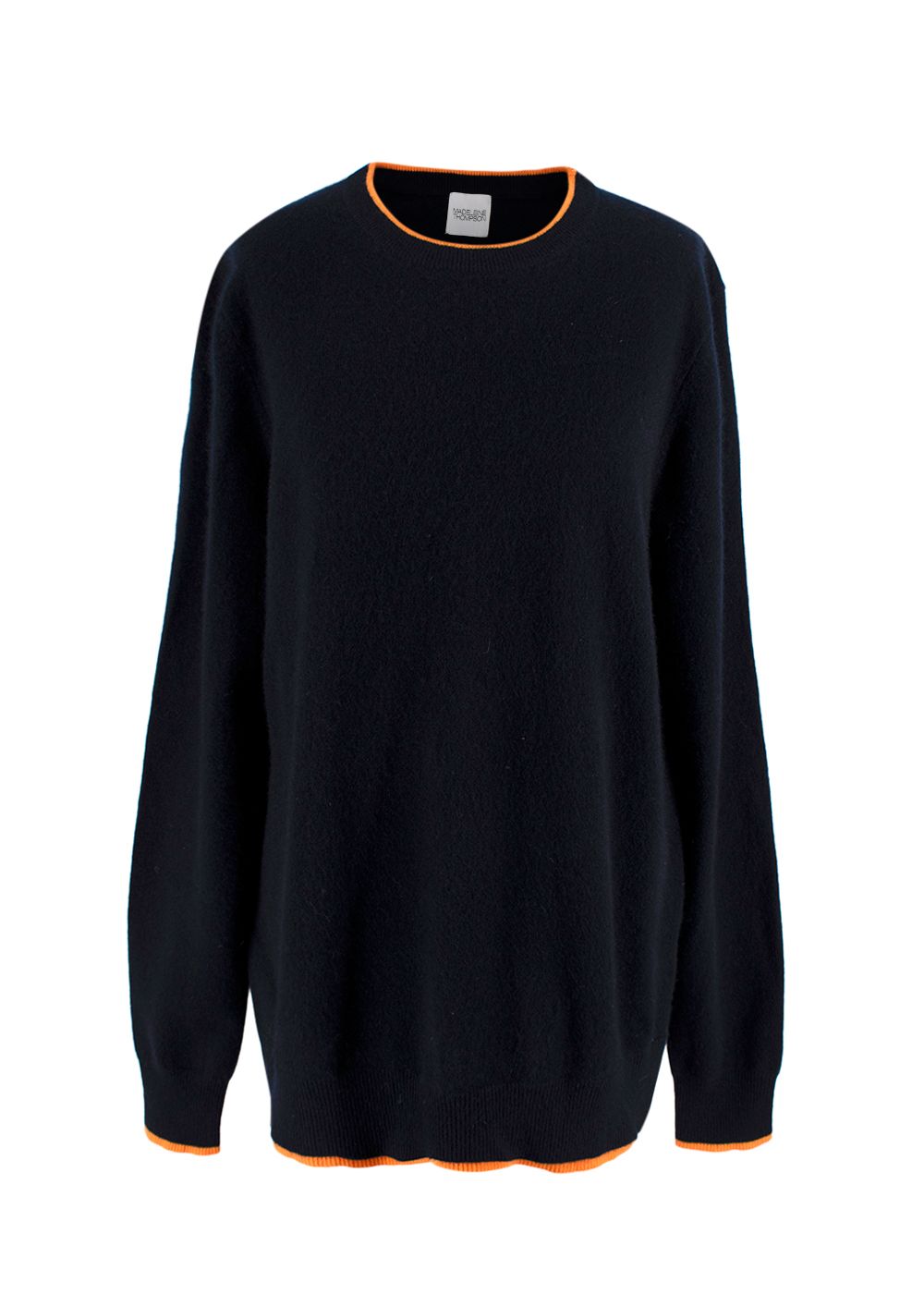 Madeleine Thompson Navy  Orange Cashmere Joshua Jumper Size S