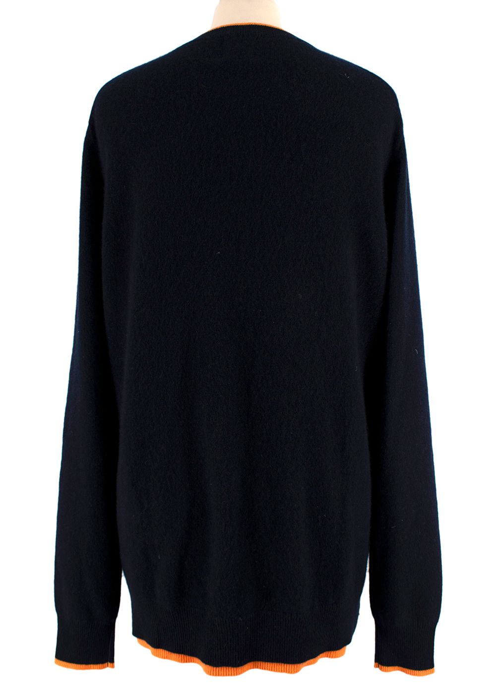 Madeleine Thompson Navy  Orange Cashmere Joshua Jumper Size S