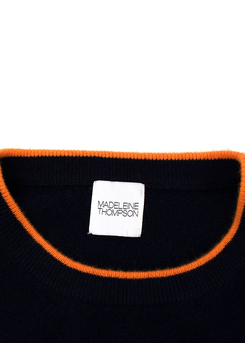 Madeleine Thompson Navy  Orange Cashmere Joshua Jumper Size S