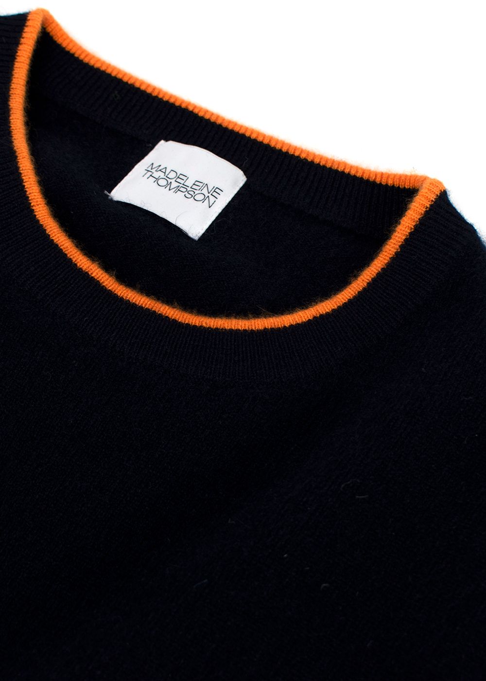 Madeleine Thompson Navy  Orange Cashmere Joshua Jumper Size S