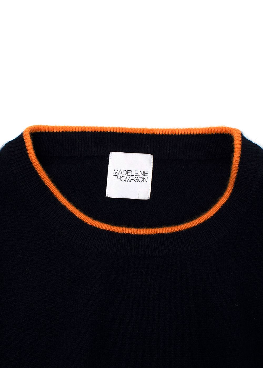 Madeleine Thompson Navy  Orange Cashmere Joshua Jumper Size S