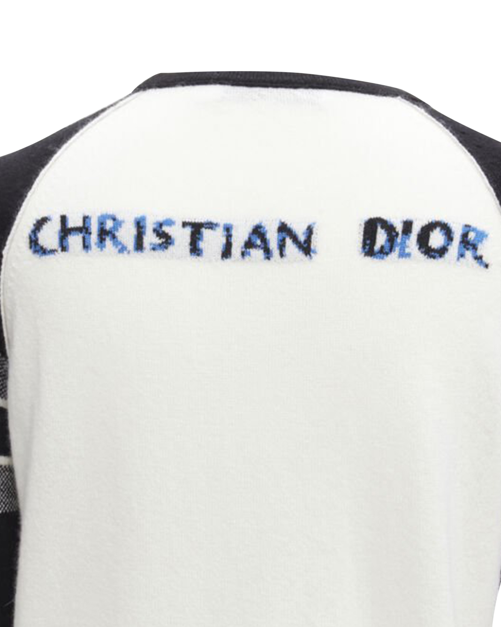 Preowned Dior  Heart Beat Black and White Cashmere Jumper Size 34 white | white wool/hair/cashmere