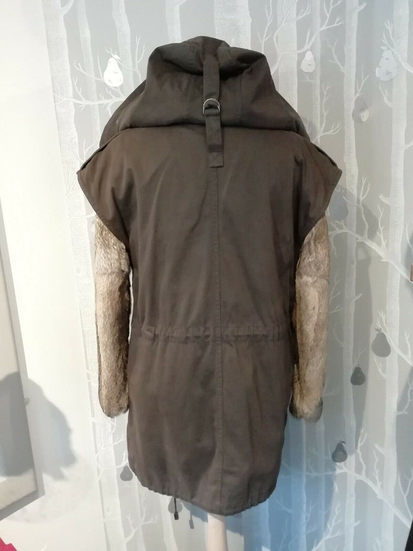 31 Phillip Lim Brown Parka With Rabbit Fur Size S