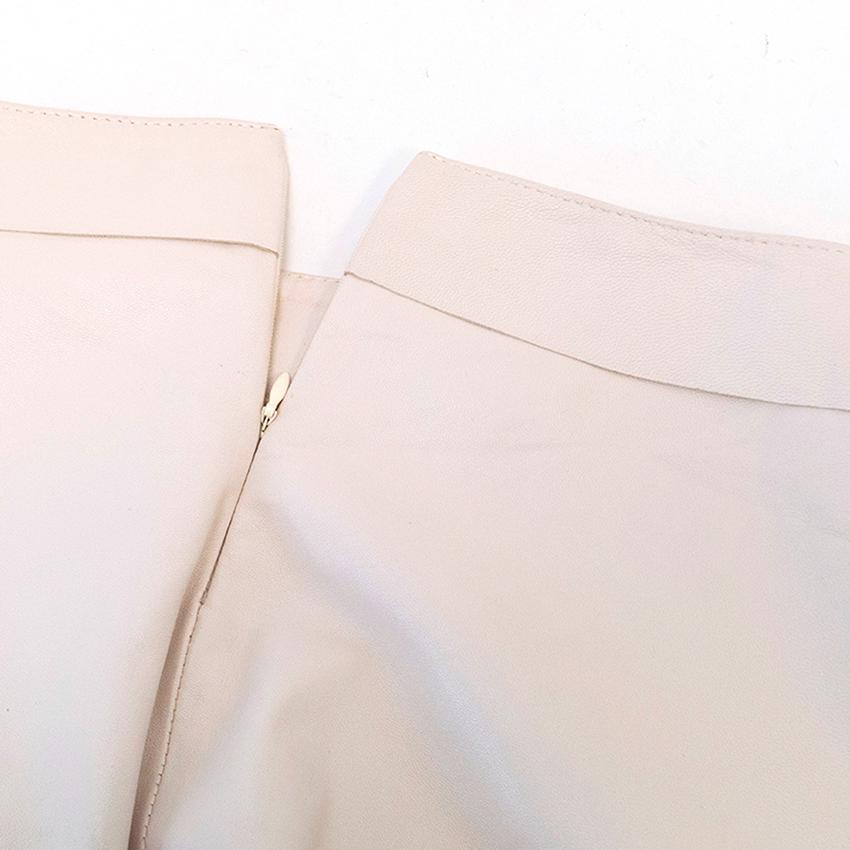 Preowned Emporio Armani nude skirt Size XXS Cream leather