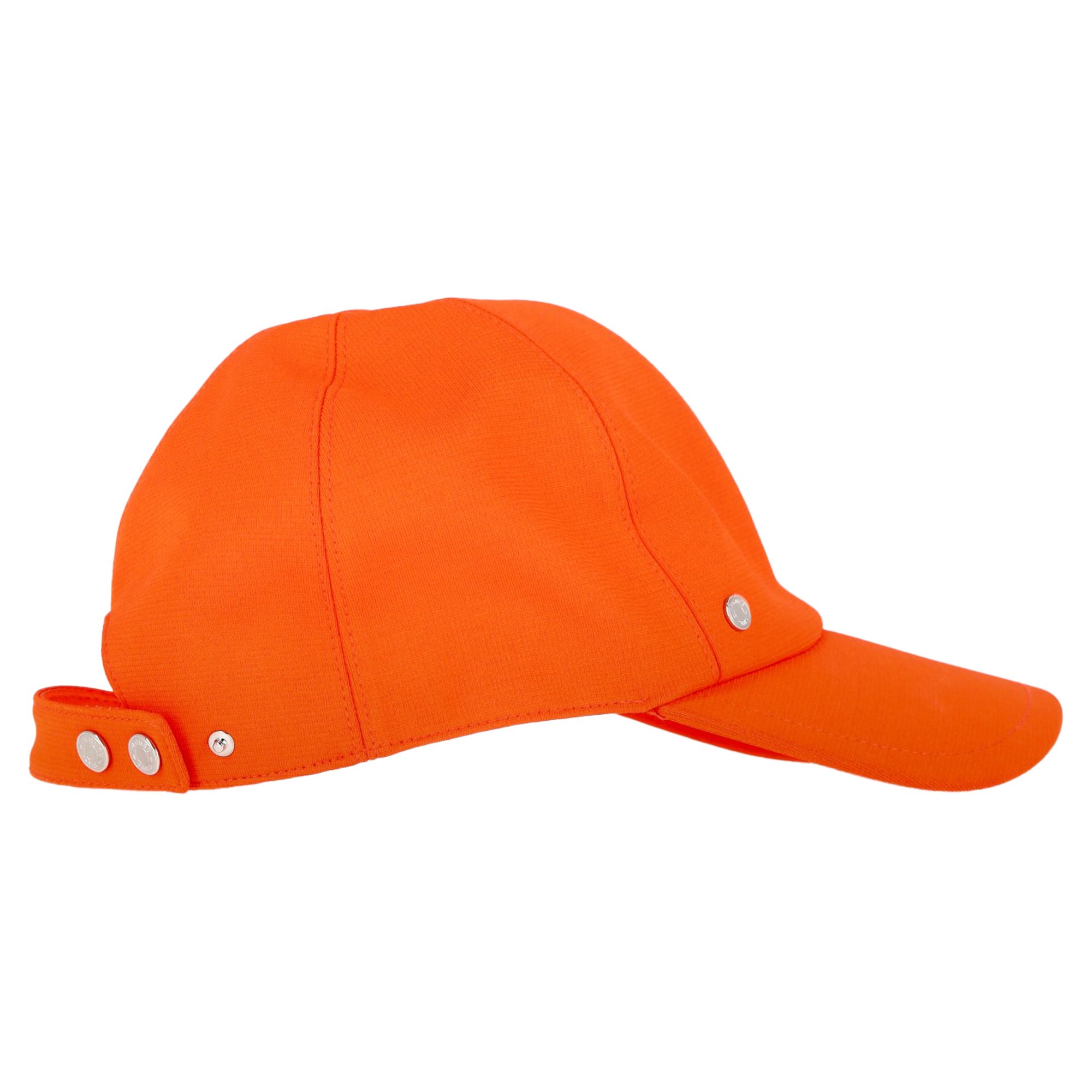 Preowned Hermes Hermès Orange Serena Adjustable Baseball Hat cotton