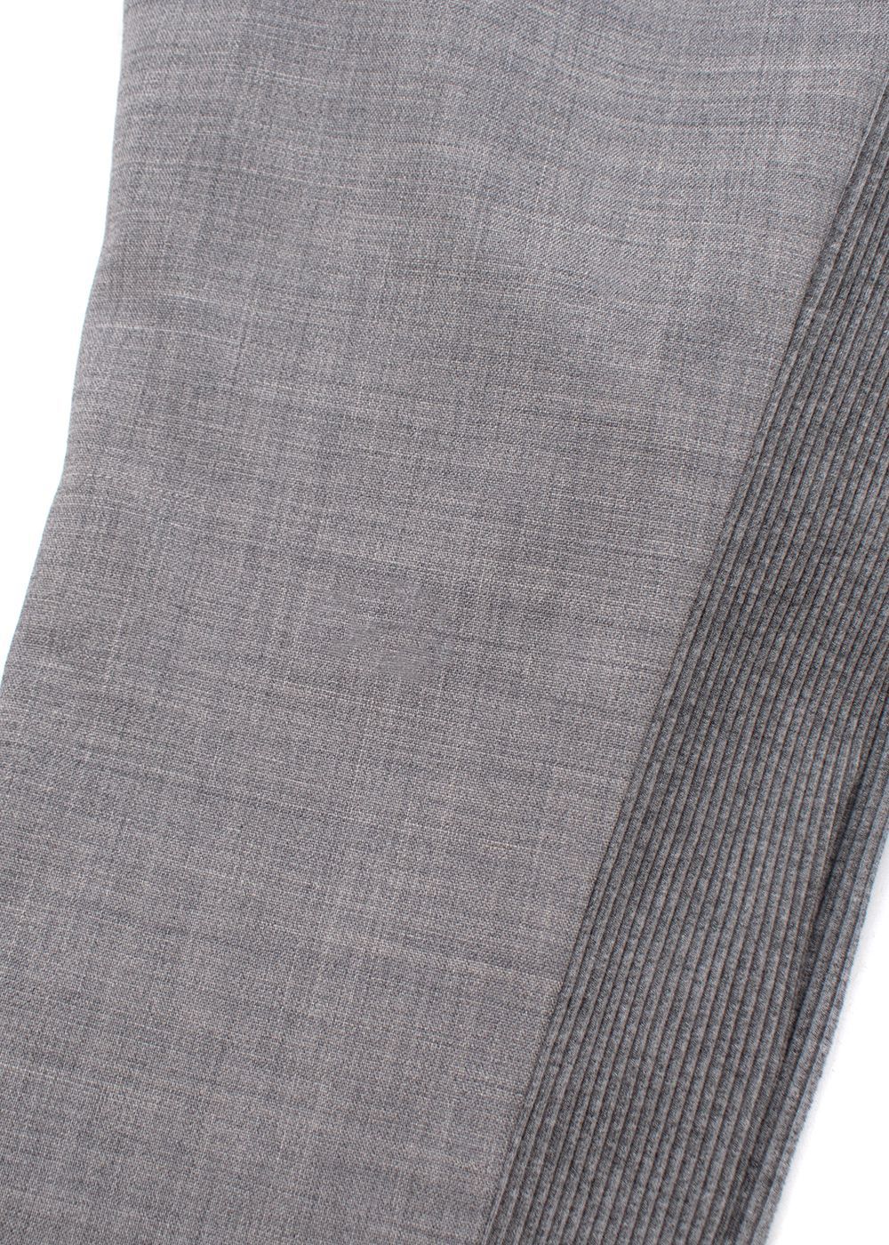 Preowned Paco Rabanne Grey Stretch Knit Slim Fit Trousers Size XXS wool