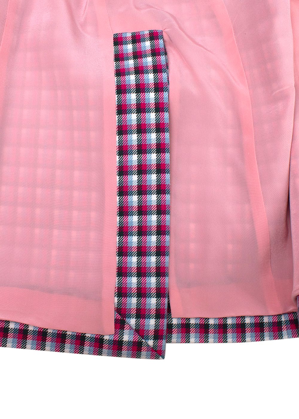 Carolina Herrera Two-Button Cotton Jacket in Pink Check Size S Pink Blue  Green White