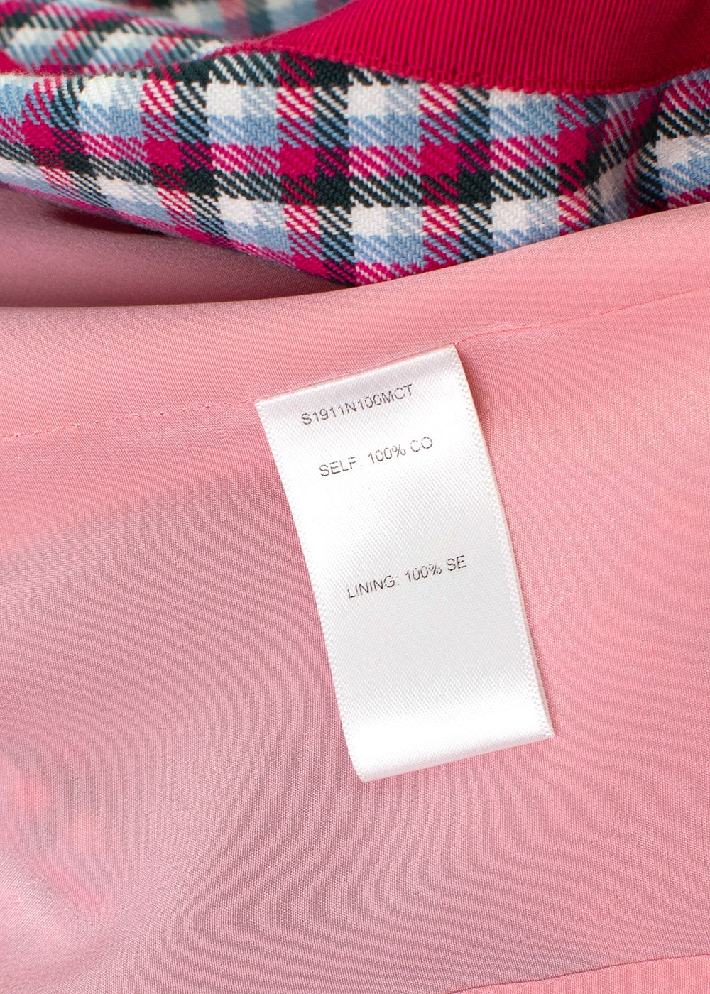 Carolina Herrera Two-Button Cotton Jacket in Pink Check Size S Pink Blue  Green White