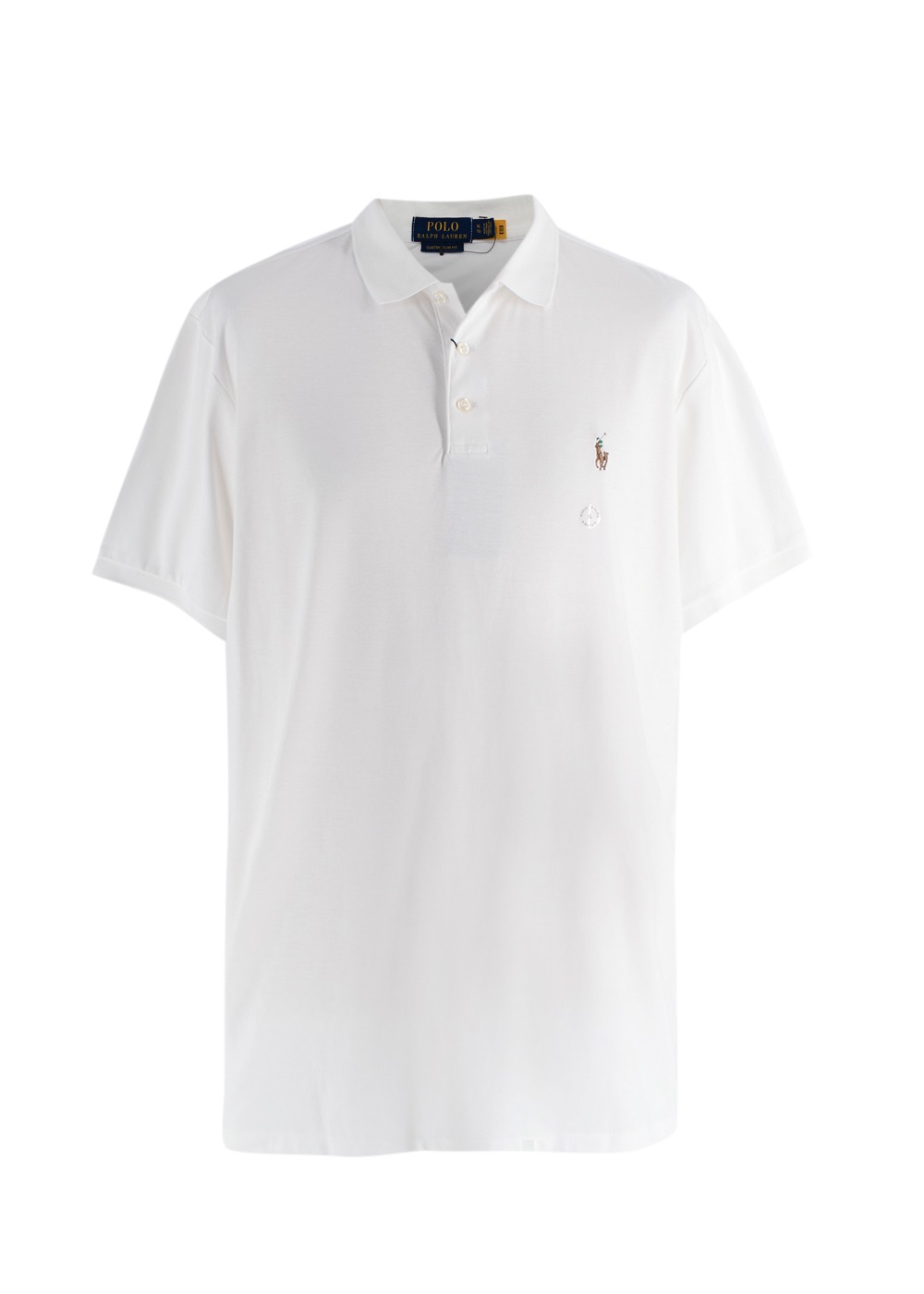 Men's Polo Ralph Lauren White Polo Shirt Size XL cotton