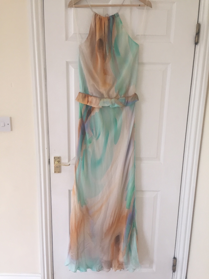 Patrizia Pepe silk tie dye halterneck dress Green