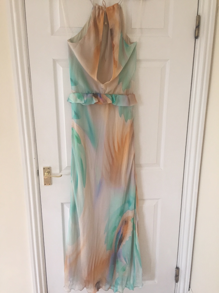 Patrizia Pepe silk tie dye halterneck dress Green