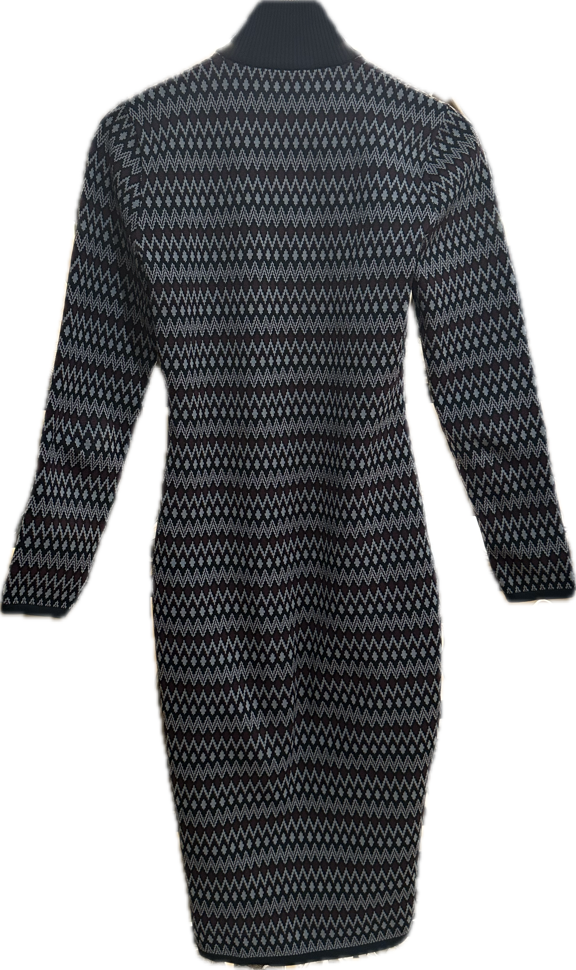 Preowned Prada Chevron Jacquard Knit Dress Size S Black/ pink viscose