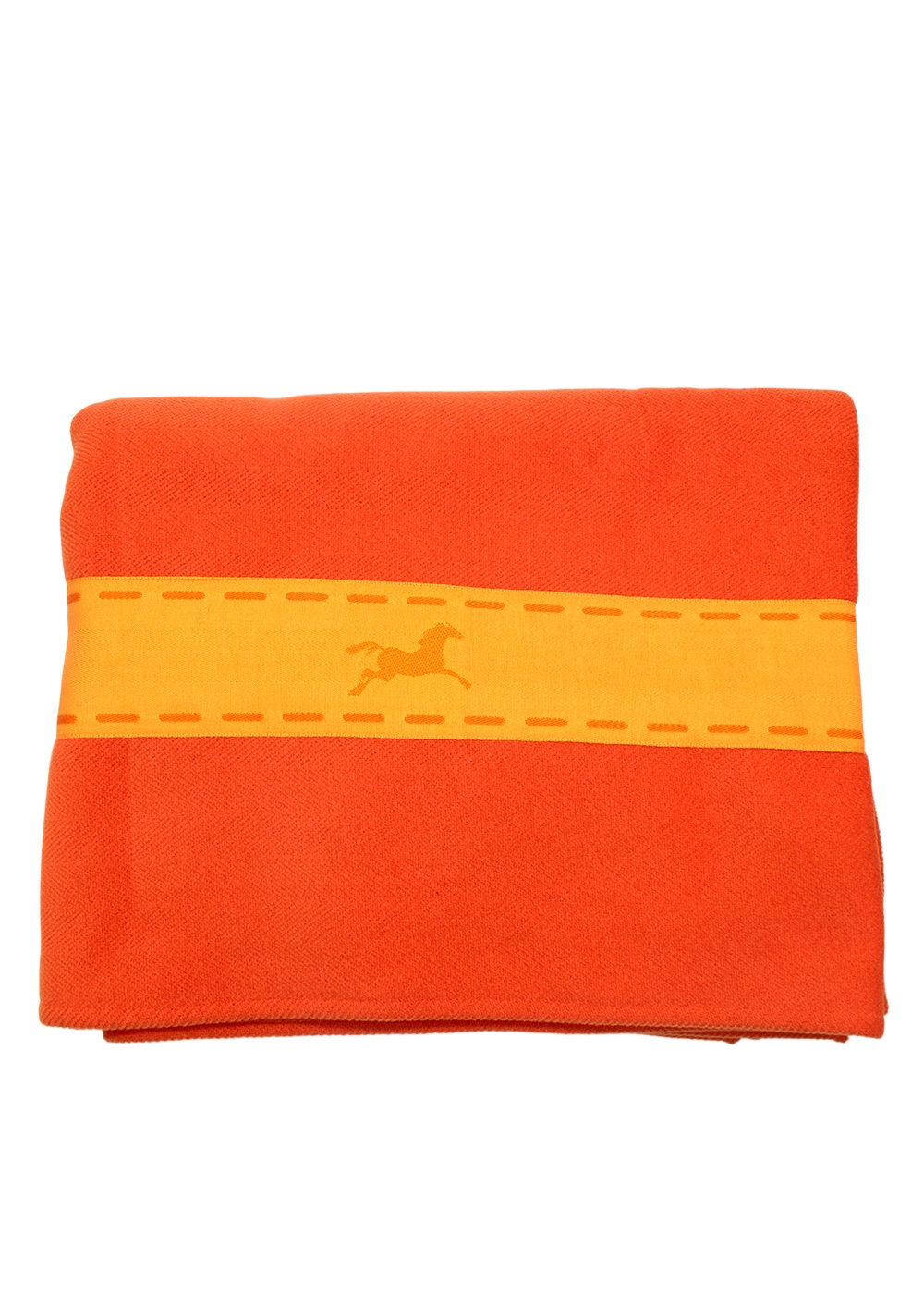 Men's Hermes Orange and Yellow Wool Blanket