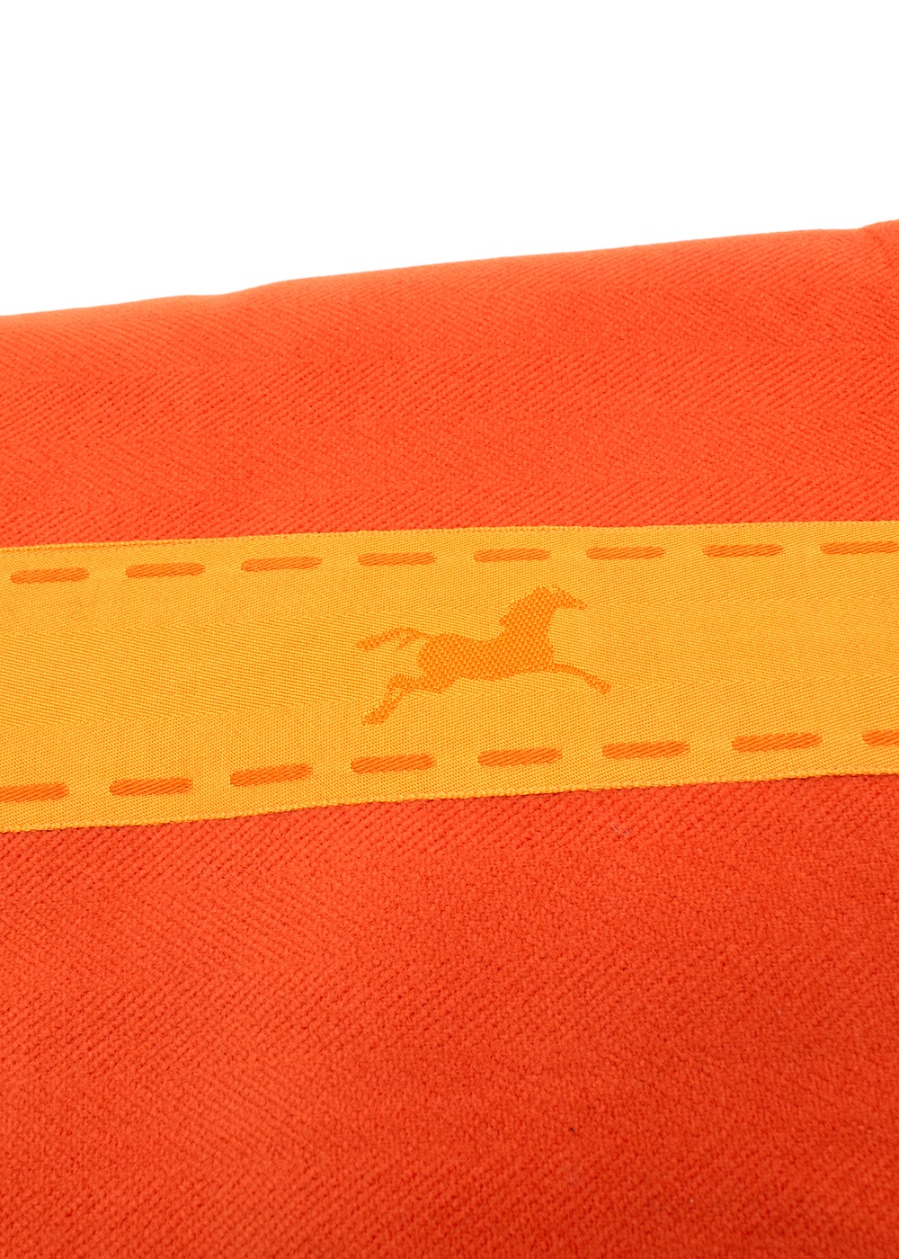 Men's Hermes Orange and Yellow Wool Blanket