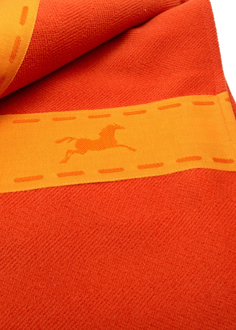 Men's Hermes Orange and Yellow Wool Blanket