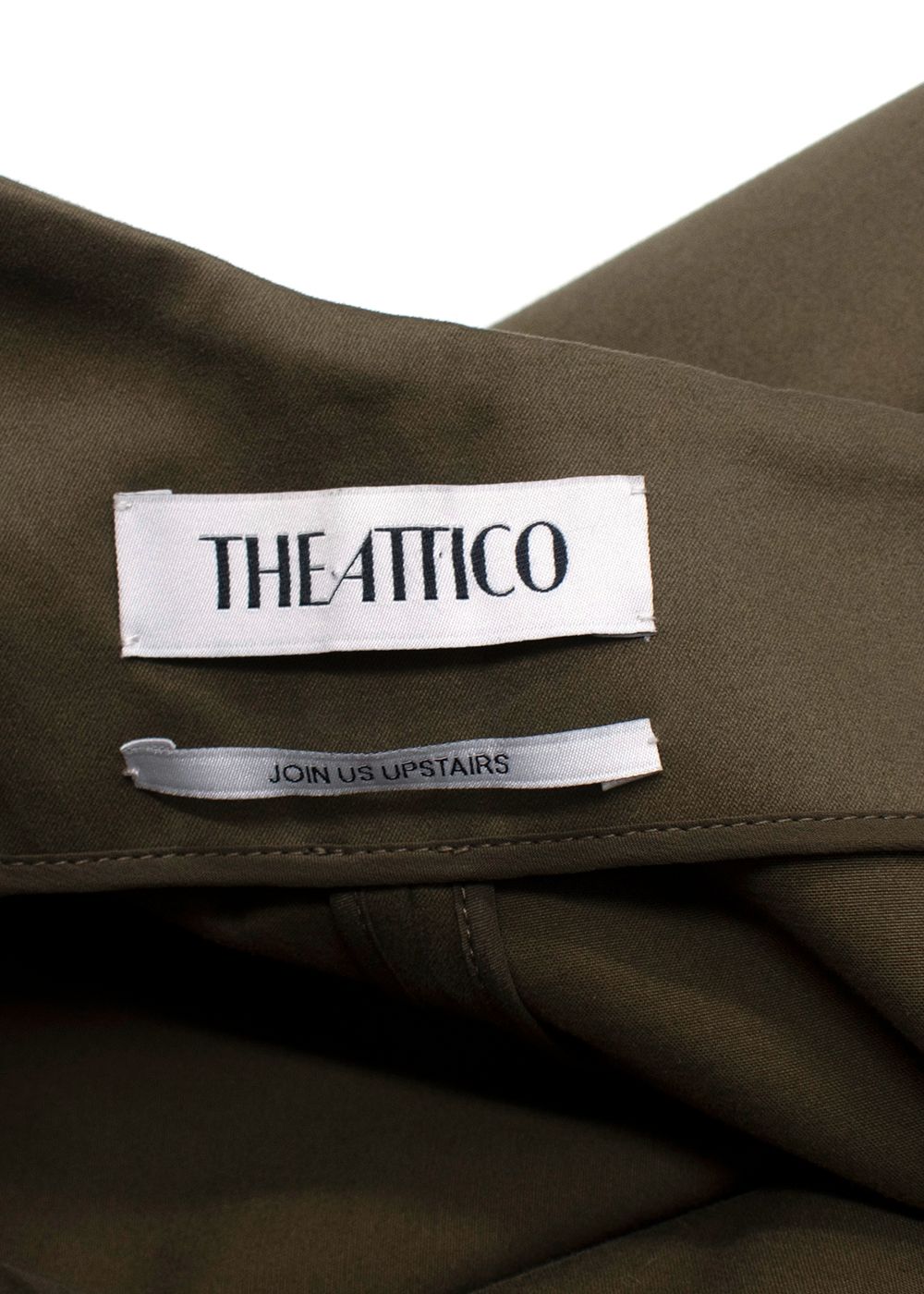 The Attico Khaki Asymmetric Mini Skirt Size S cotton/elastane