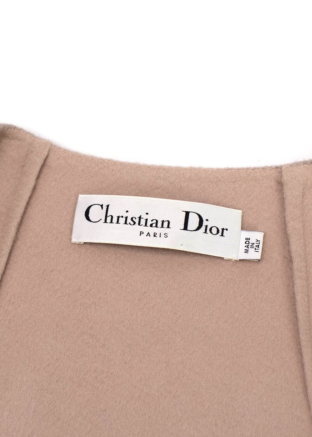 Dior Rose Des Vents Distressed Cashmere Coat with Ruched Sleeve Detail Size S Dusty Rose Pink