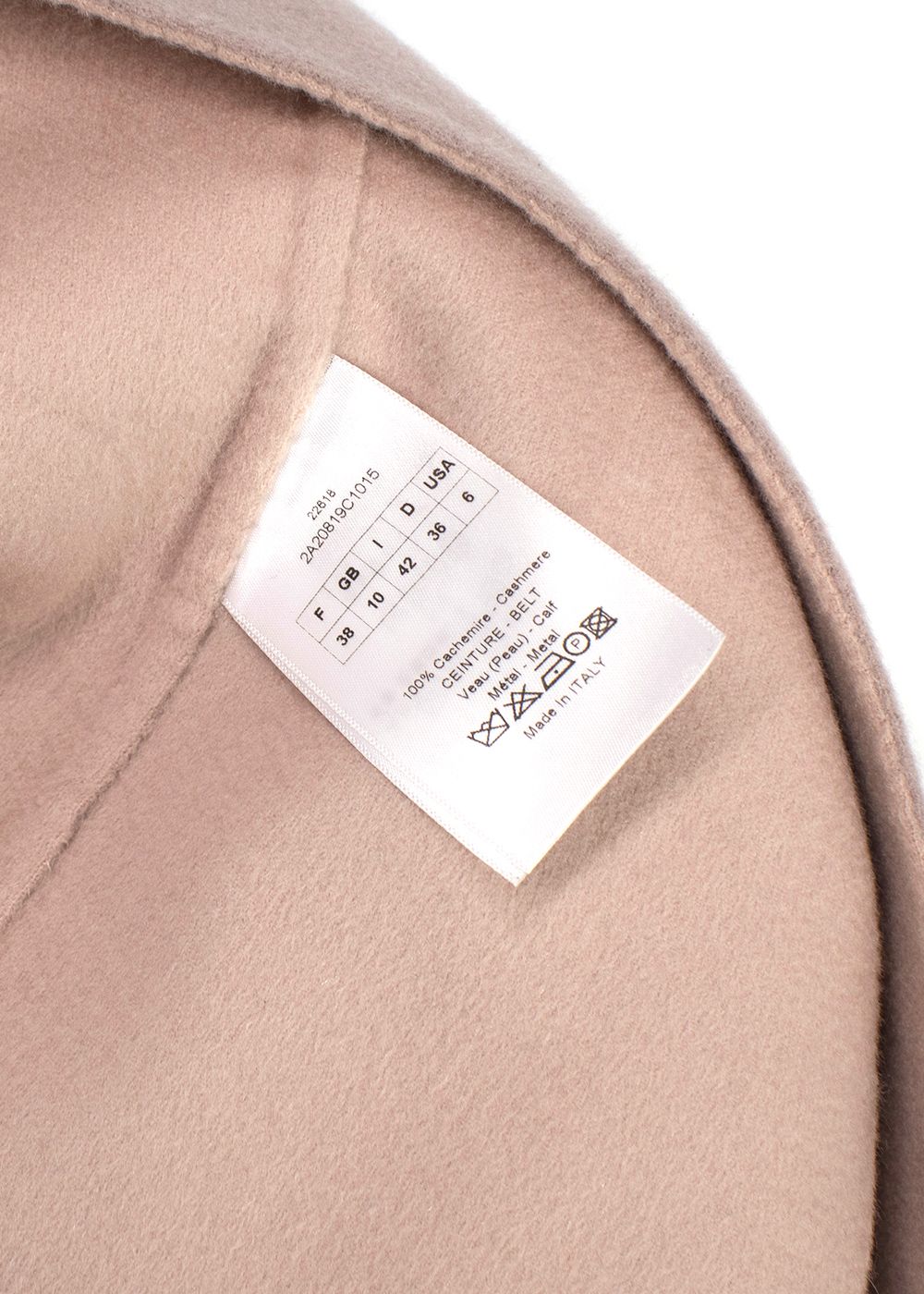 Dior Rose Des Vents Distressed Cashmere Coat with Ruched Sleeve Detail Size S Dusty Rose Pink