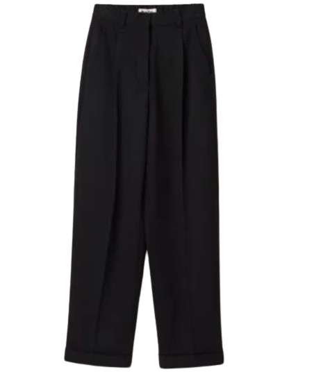 MiuMiu Black Cotton Blend Tailored Trousers Size S