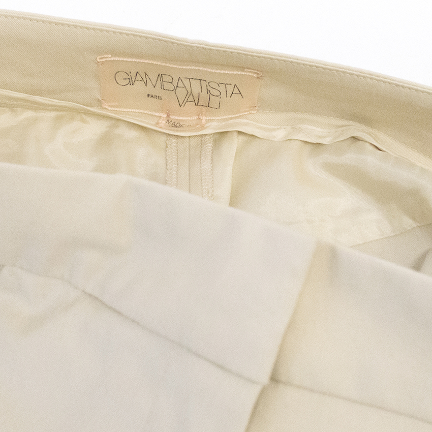 Preowned Giambattista Valli Cropped Trousers Size S Beige/Nude cotton