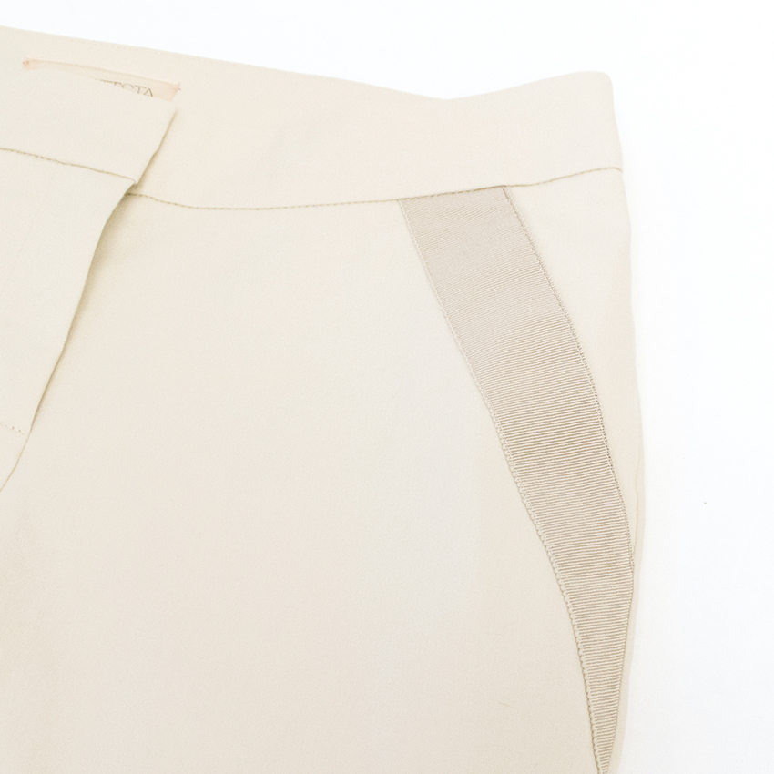 Preowned Giambattista Valli Cropped Trousers Size S Beige/Nude cotton