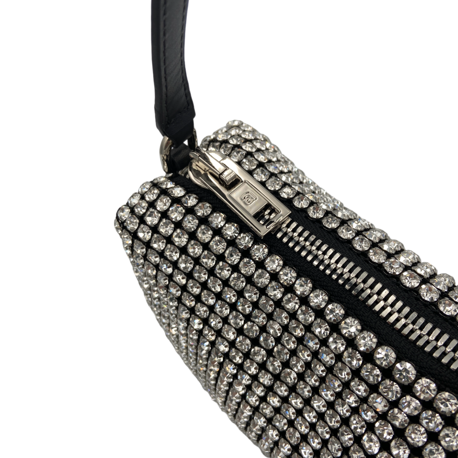 Preowned Alexander Wang Black Crystal Embellished Medium Heiress Bag sliver glitter