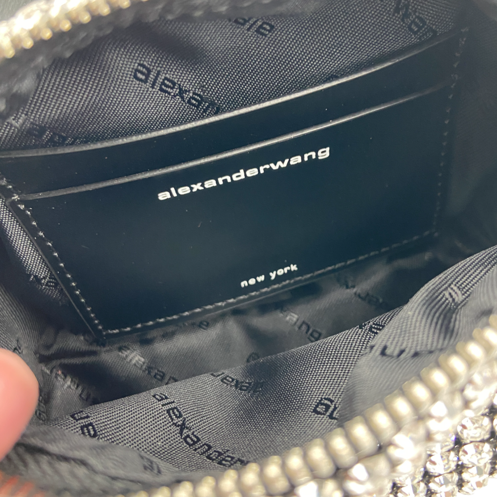 Preowned Alexander Wang Black Crystal Embellished Medium Heiress Bag sliver glitter