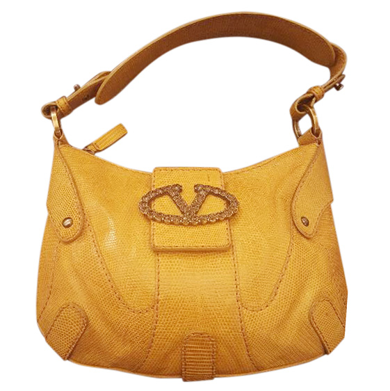 Preowned Valentino Lizard Bag Yellow leather