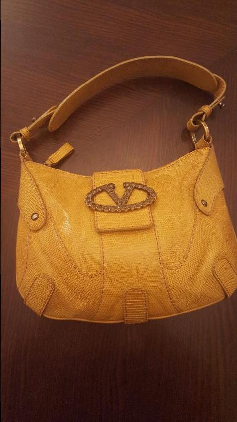 Preowned Valentino Lizard Bag Yellow leather