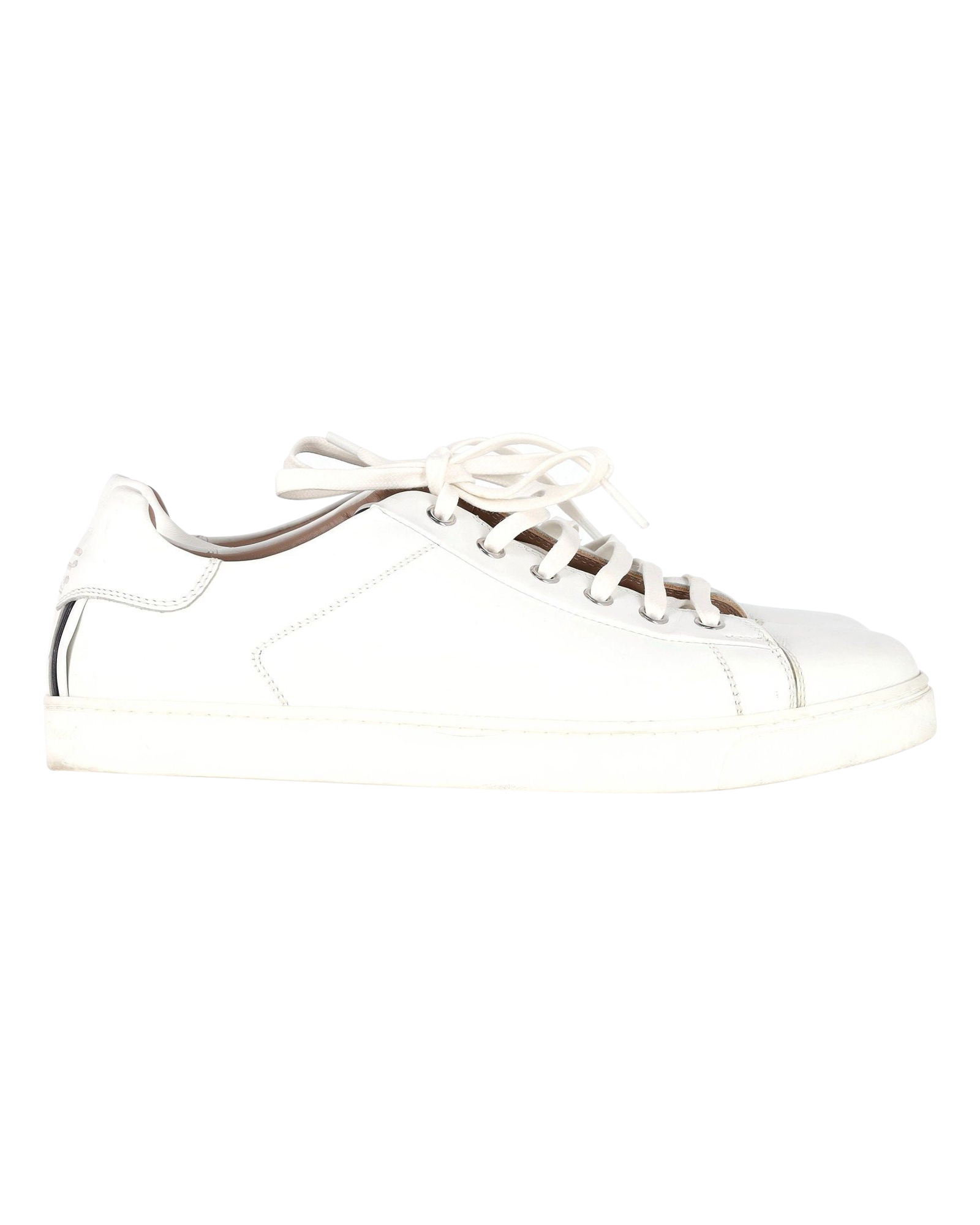 Preowned Gianvito Rossi White Leather Low-Top Sneakers Size 39