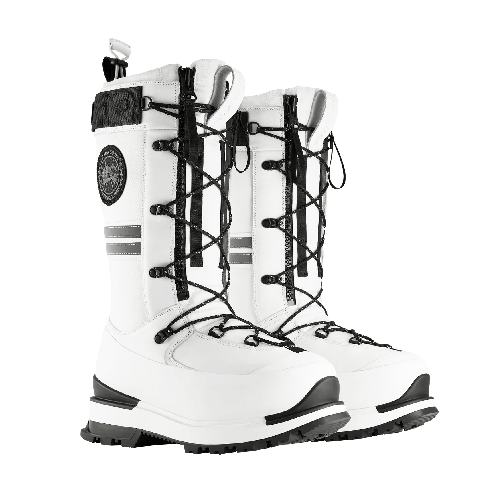 Canada Goose White Snow Mantra Boots Size 375 leather/rubber/canvas