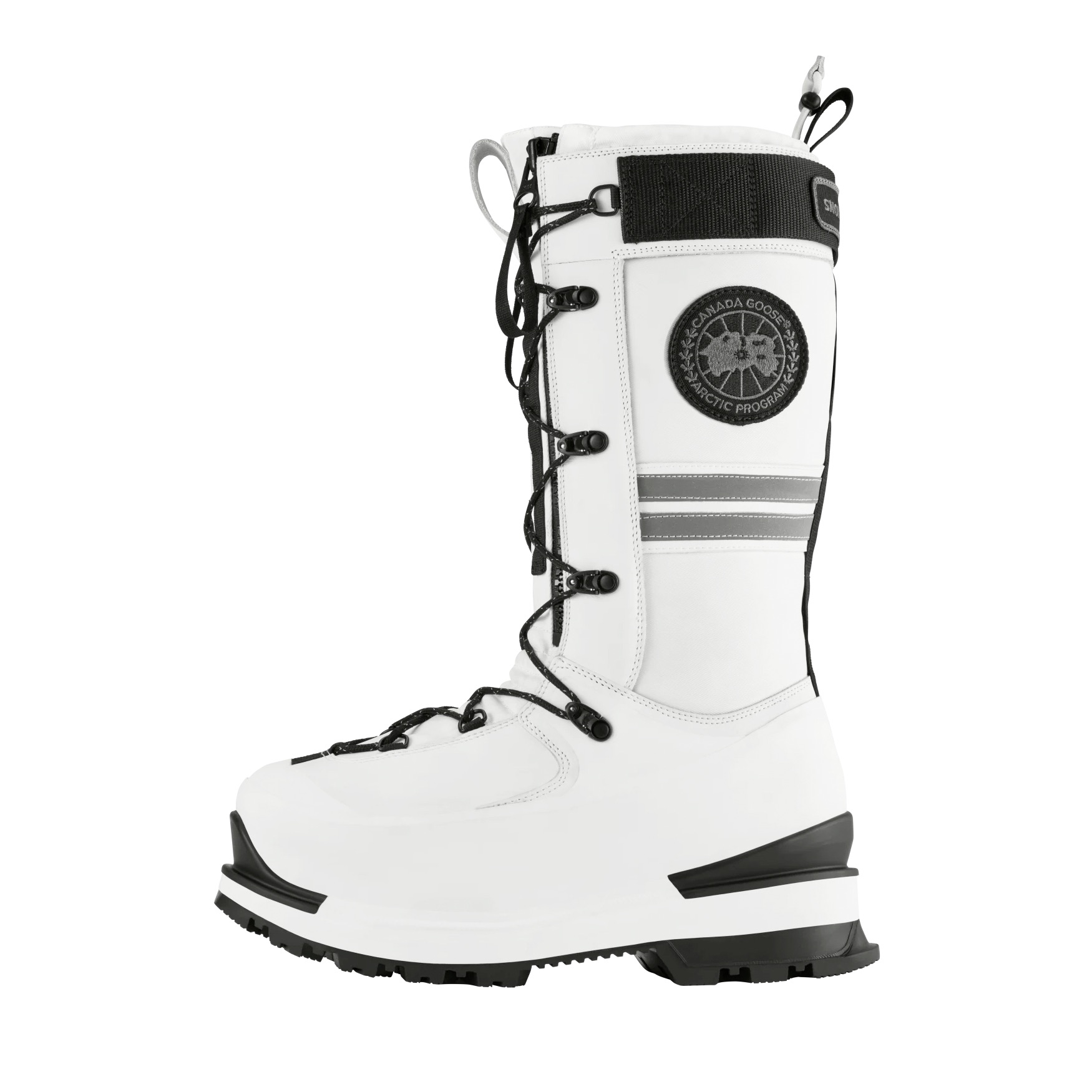 Canada Goose White Snow Mantra Boots Size 375 leather/rubber/canvas