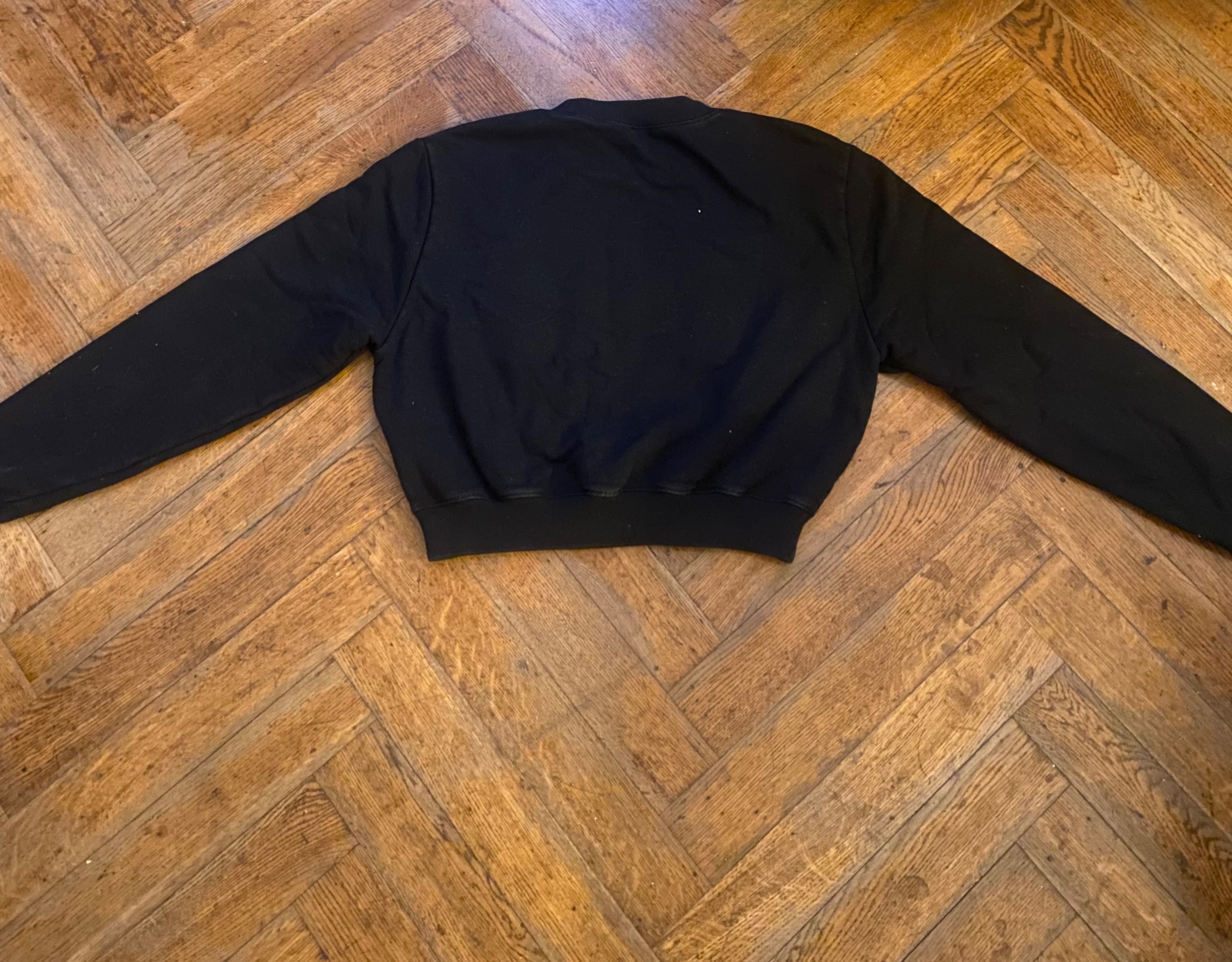 Off White Logo Embroidered Black Cotton Sweatshirt Size S